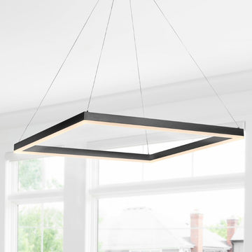 Baxter Modern Contemporary Aluminum Integrated LED Hoop Pendant - JONATHAN Y
